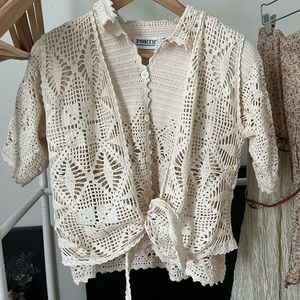 Ports International crochet top (2 piece)
